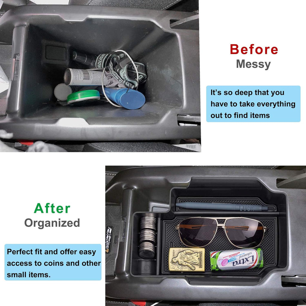 Upgrade Your Chevy Colorado/GMC Canyon 2015-2022 with PIMCAR Center Console Organizer - Stylish Black Armrest Insert Tray for Extra Storage!