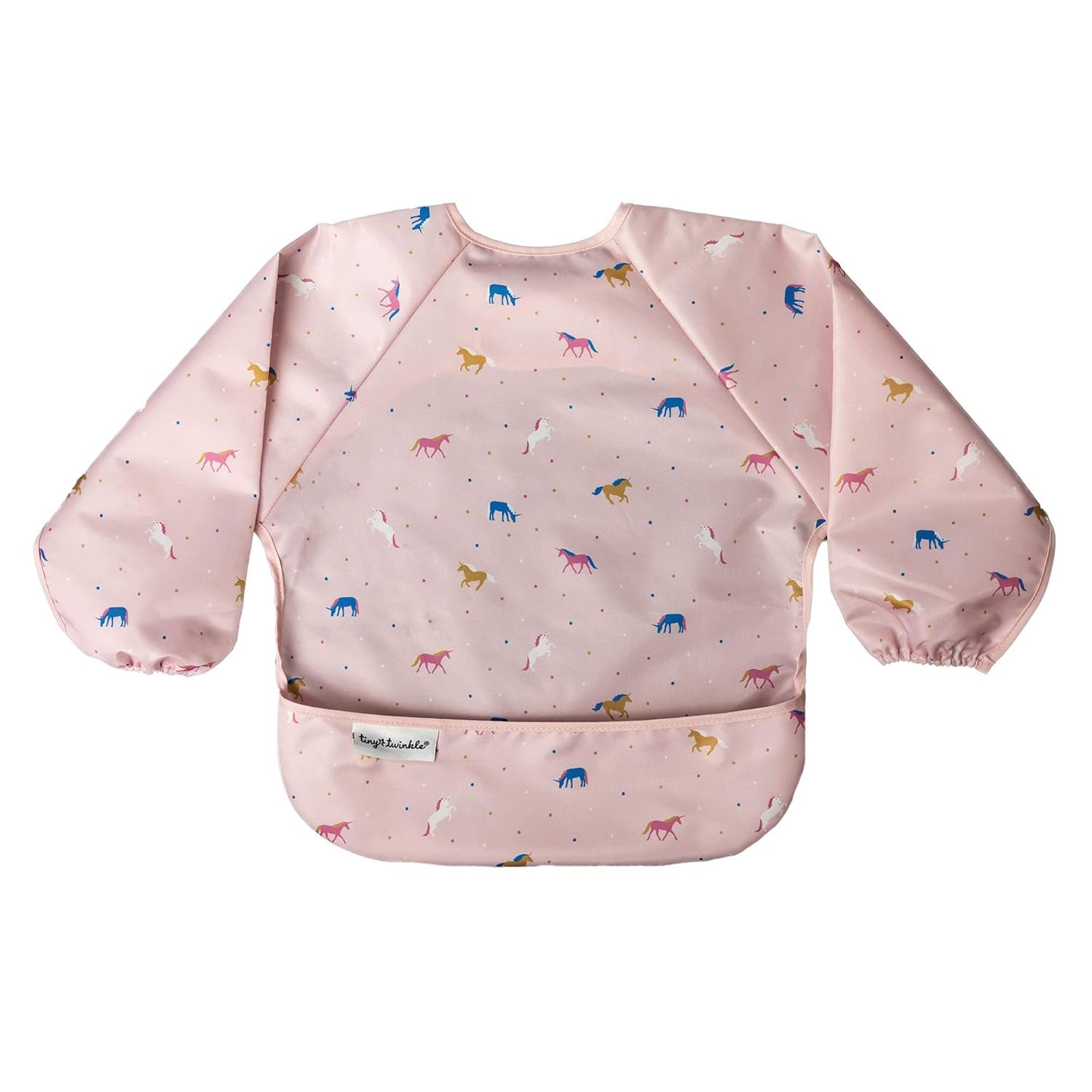 Tiny Twinkle Long Sleeve Bib for Babies & Toddlers | Waterproof Smock Bib for Eating | Machine Washable & Mess-Proof Feeding Essentials | Newborn Shower Gift (Dinosaur, 2-4Y)