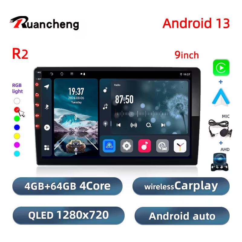 Android13 7 9 10 Inch Car Radio GPS 2 Din Radio Stereo Receiver Player 64G Multimedia Player Wireless Carplay Android Auto Gift