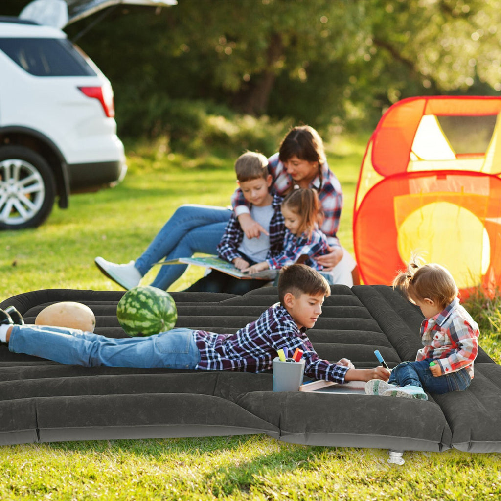 Inflatable Travel Car Mattress with Air Bed for Back Seat Comfort, Includes Two Pillows and Pump