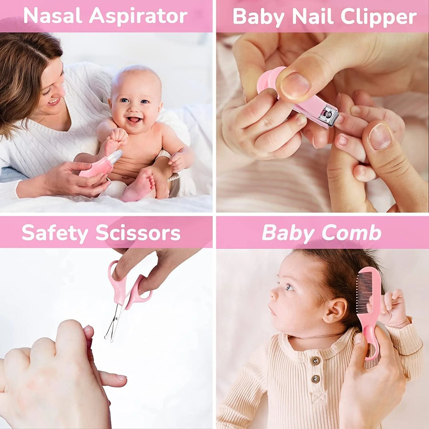 Baby Grooming Healthcare Kit Baby Safety Care Set Nail Clipper Brush Comb Scissors Thermometer Nasal Aspirator Finger Toothbrush Baby Essentials Nursery Kit for Newborn Girl Boys (Blue)