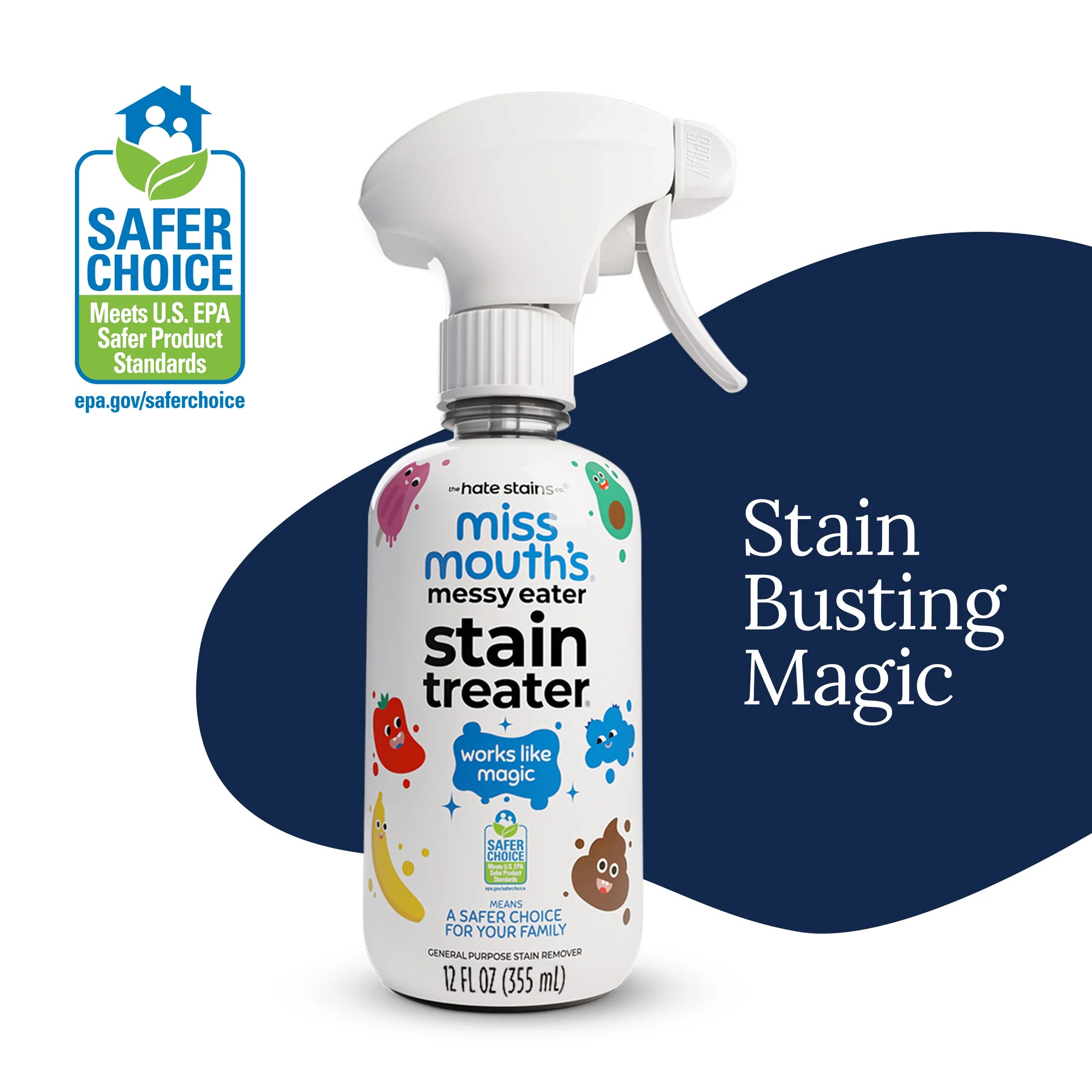 Miss Mouth'S Messy Eater Stain Treater Spray for Baby & Kids, 4 Fl Oz, Newborn & Baby Essentials, Stain Remover for Food, Grease, & More, Gentle on Laundry
