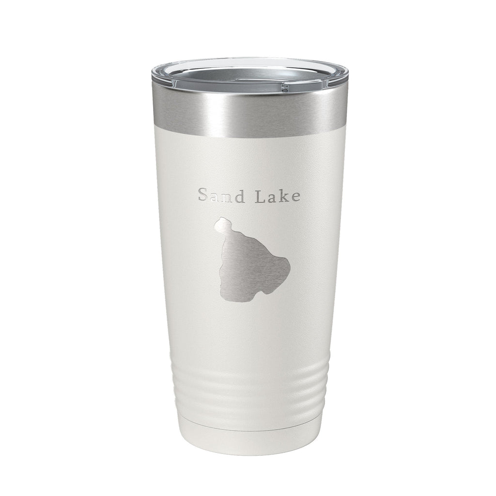 Sand Lake Map Tumbler Travel Mug Insulated Laser Engraved Coffee Cup Michigan 20 oz