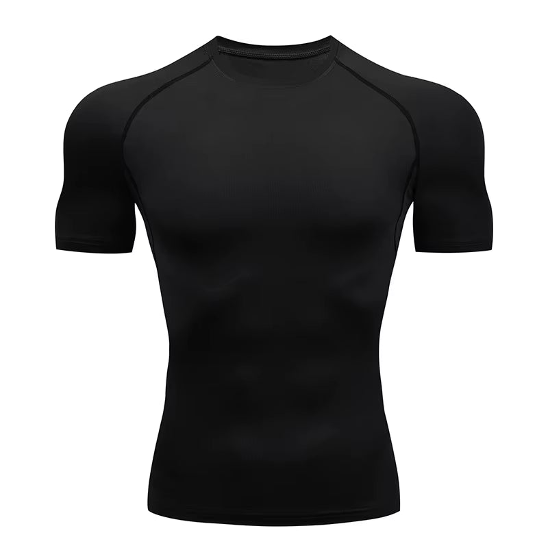 Men'S Compression Shirts Summer Short Sleeves Tees T-Shirt Gym Workout Fitness Running Tops Undershirts Baselayer Sportswear