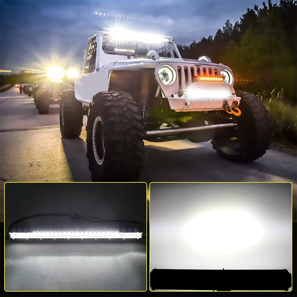 CO LIGHT Super Slim 12D 8" 20" 32" LED Bar Spot Flood Beam LED Light Bar for Tractor Boat Off-Road Use 4X4 Trucks SUV 12V 24V