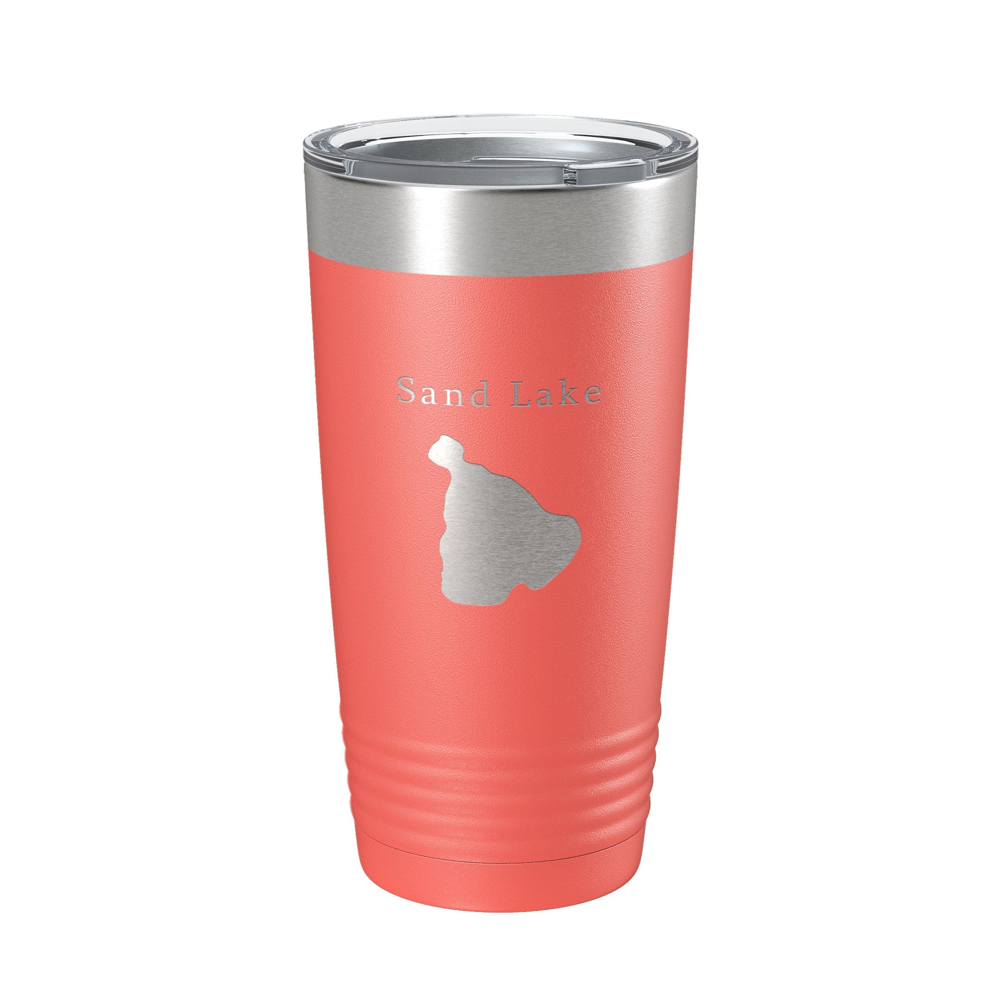 Sand Lake Map Tumbler Travel Mug Insulated Laser Engraved Coffee Cup Michigan 20 oz