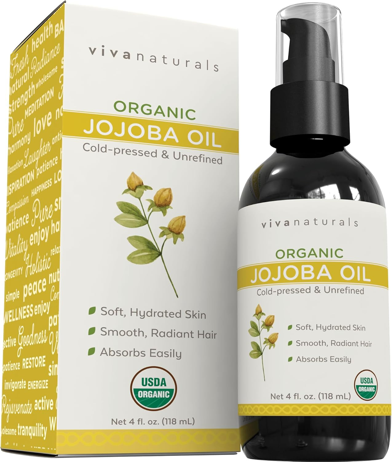 Viva Naturals Organic Fractionated Coconut Oil – 16 Fl Oz Multi-Purpose Moisturizer for Skin, Hair, and Massage, Perfect Carrier Oil for Essential Oils