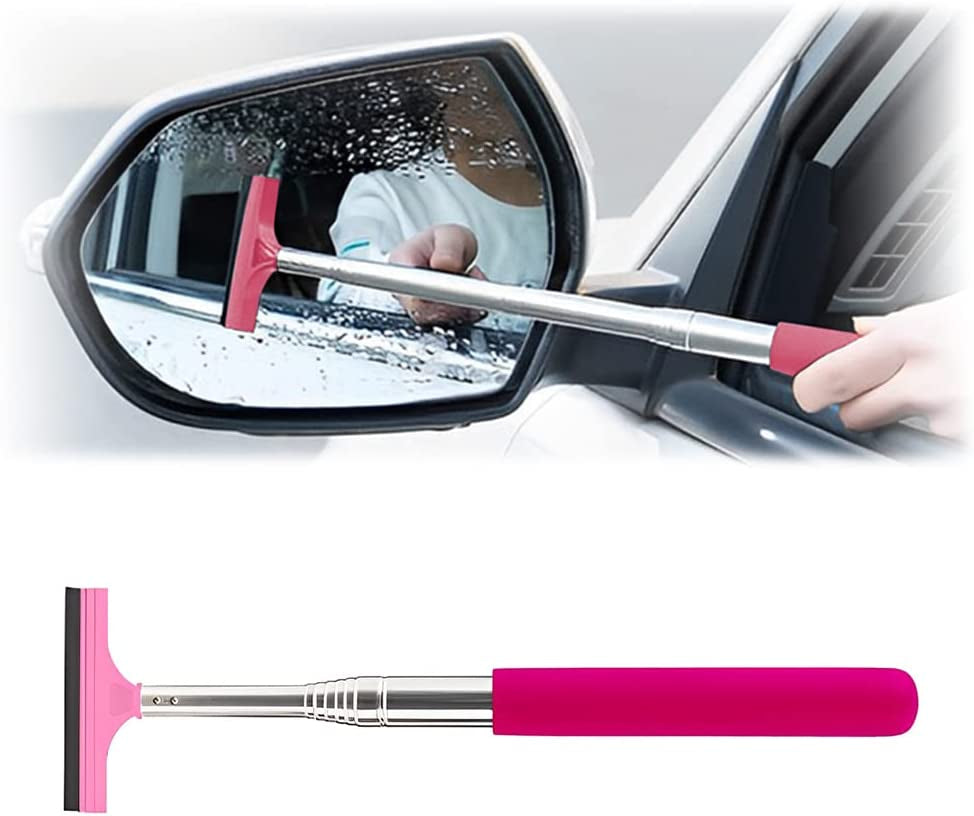 Ultimate Car Rearview Mirror Wiper & Telescopic Squeegee - Portable Water Cleaner for All Vehicles (Black)