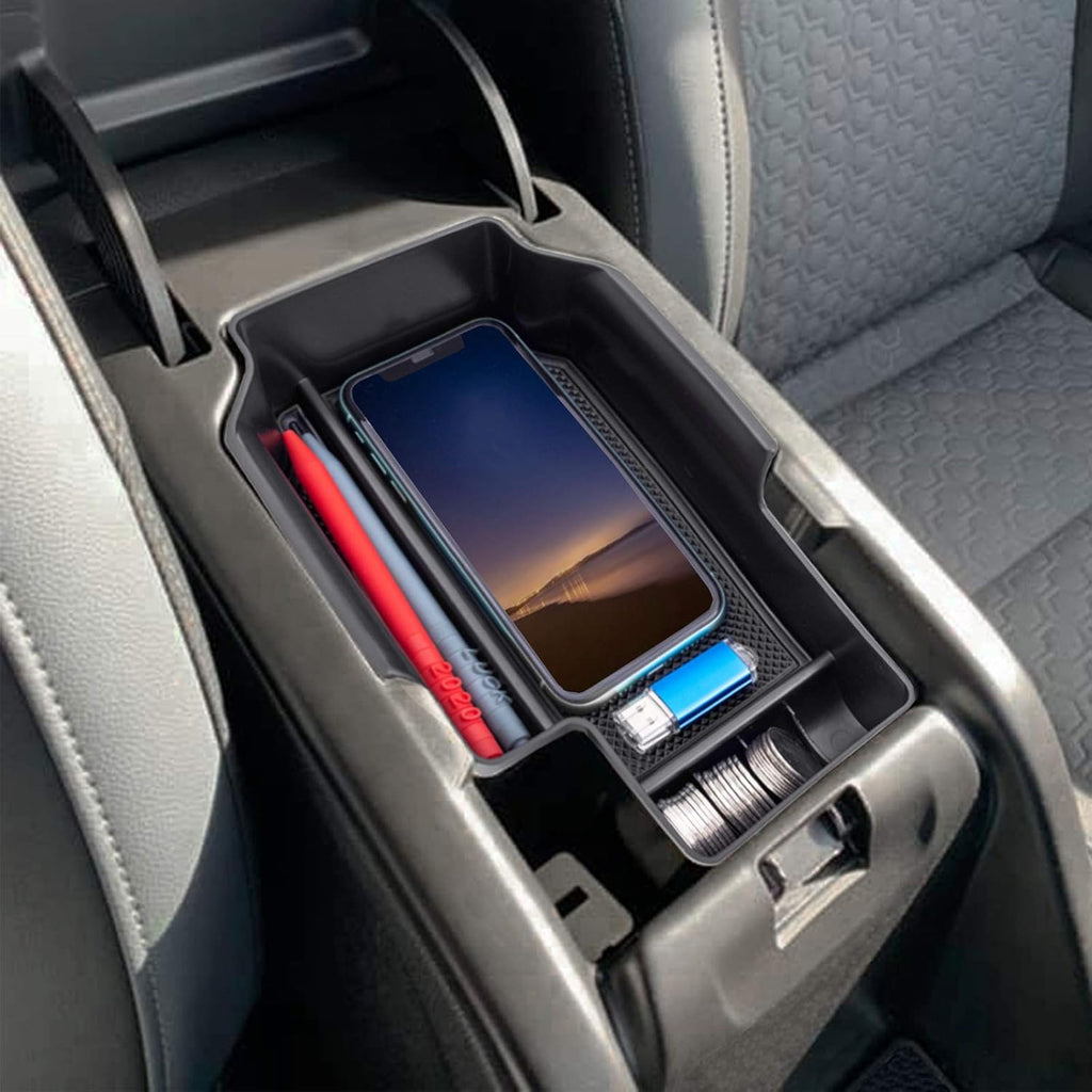 Upgrade Your Chevy Colorado/GMC Canyon 2015-2022 with PIMCAR Center Console Organizer - Stylish Black Armrest Insert Tray for Extra Storage!
