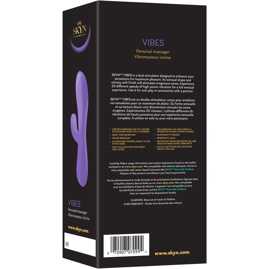 SKYN Vibes Personal Massage Wand Vibrator, 20 Speeds, Purple, 1 Count