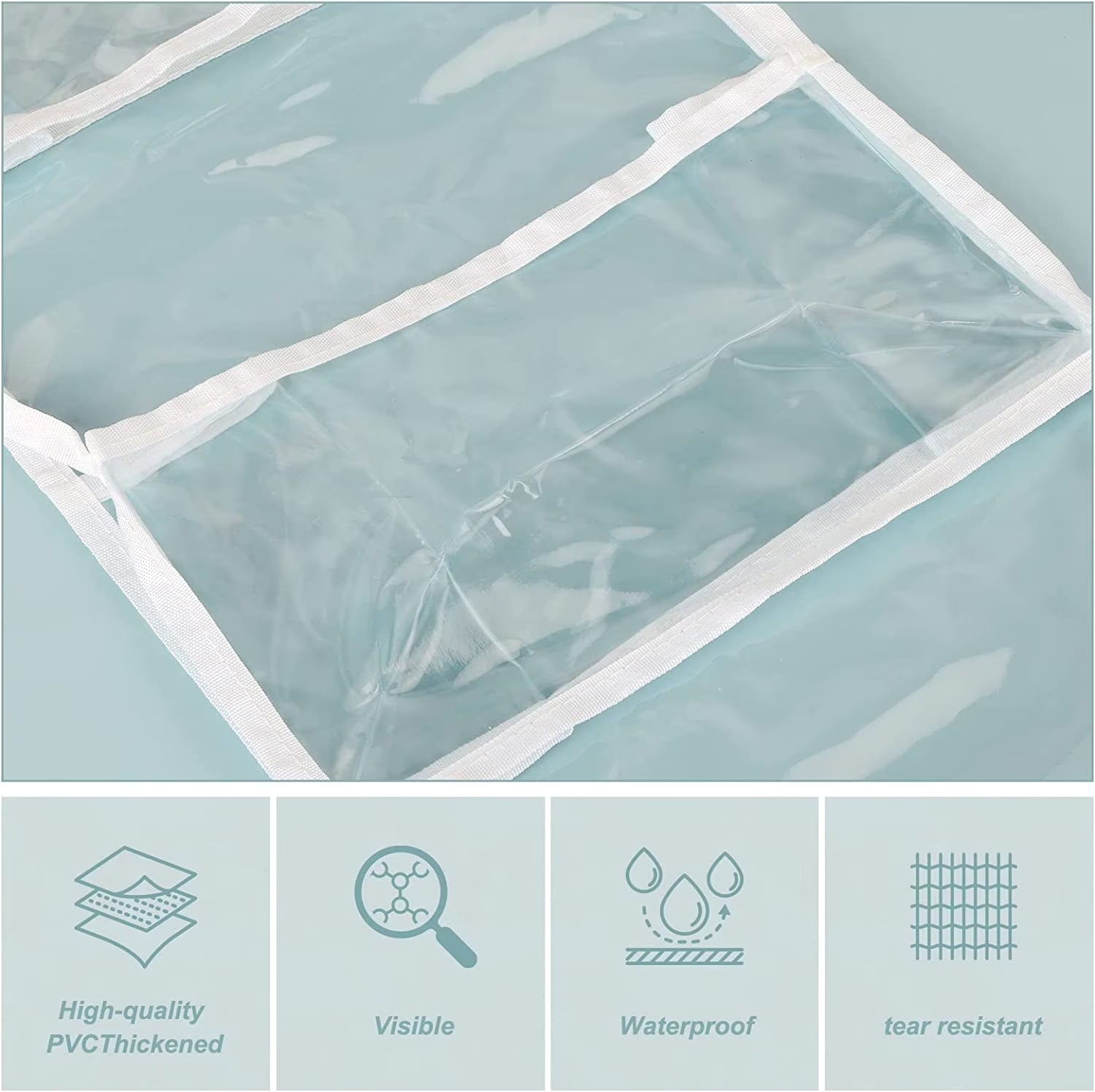Ohhgo over the Door Hanging Pantry Organizer 6-Shelf behind the Door Storage Organizer with Clear Plastic Pockets Large Capacity for Closet Bedroom Bathroom (White)
