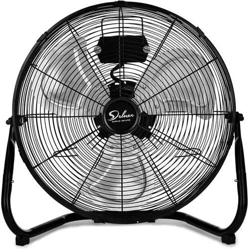 12 In. 3-Speed Metal High Velocity Heavy Duty Floor Fan in Black