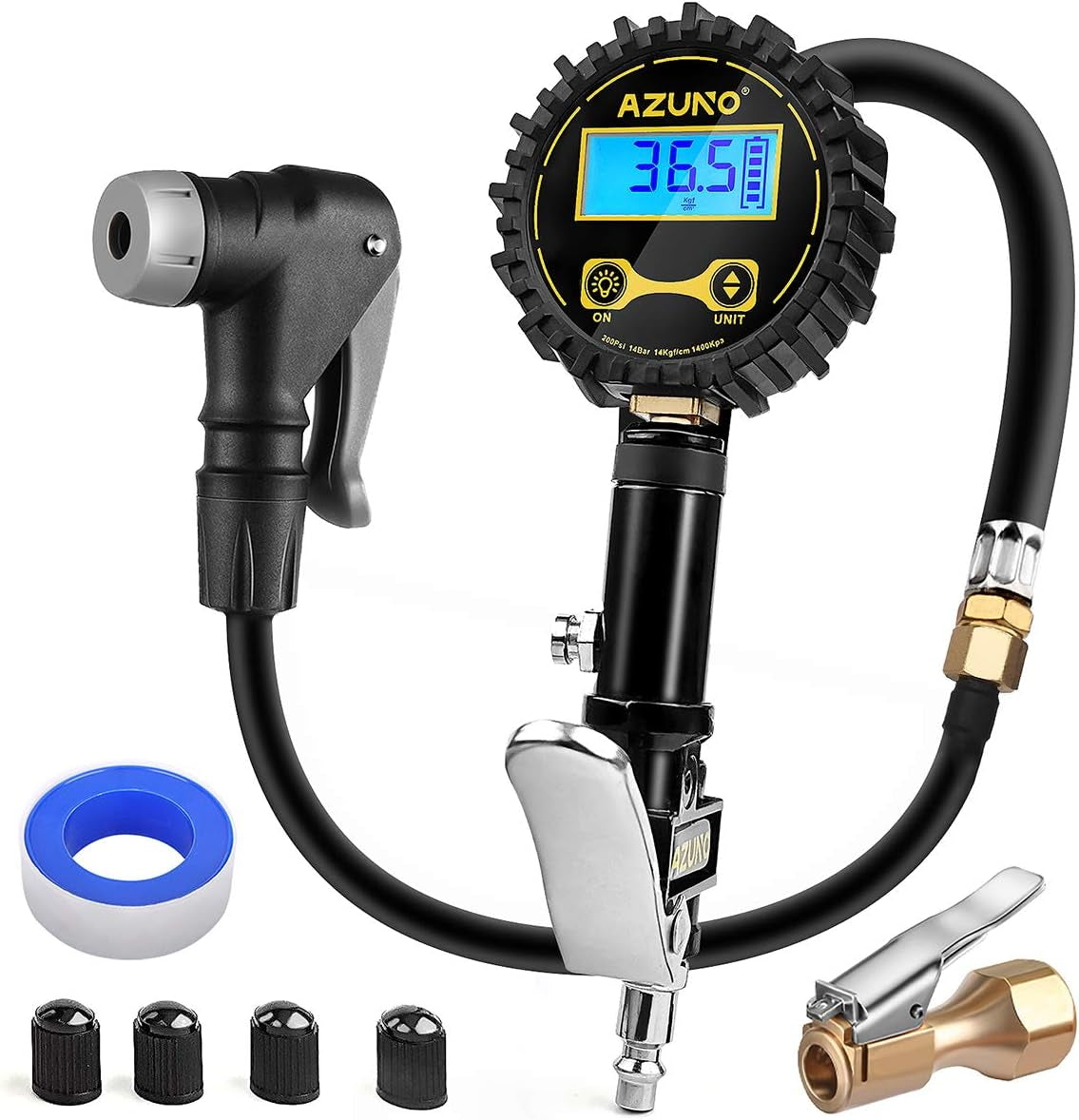 Bicycle Tire Inflator with Integrated Pressure Gauge for Presta and Schrader Valves