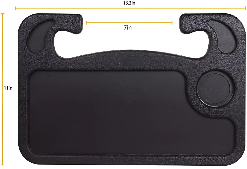 MINI-FACTORY Food Tray for Car Steering Wheel Eating Tray Desk Table for Food Drink Notebook Laptop - Black