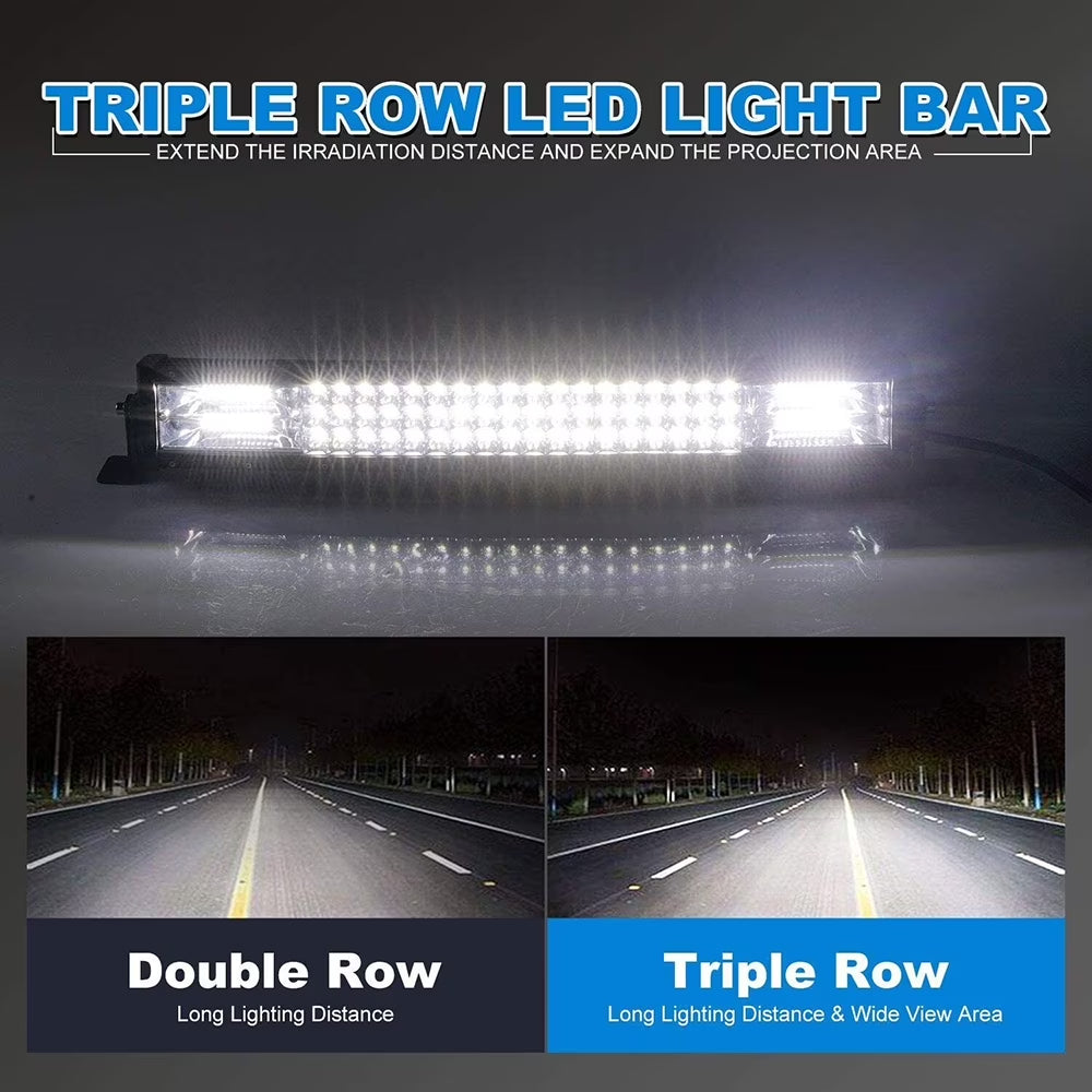 22" 288W Spot Flood LED Light Bar for Trucks SUV+2×4" Combo Beam Pods Fog Lights with Harness Kit