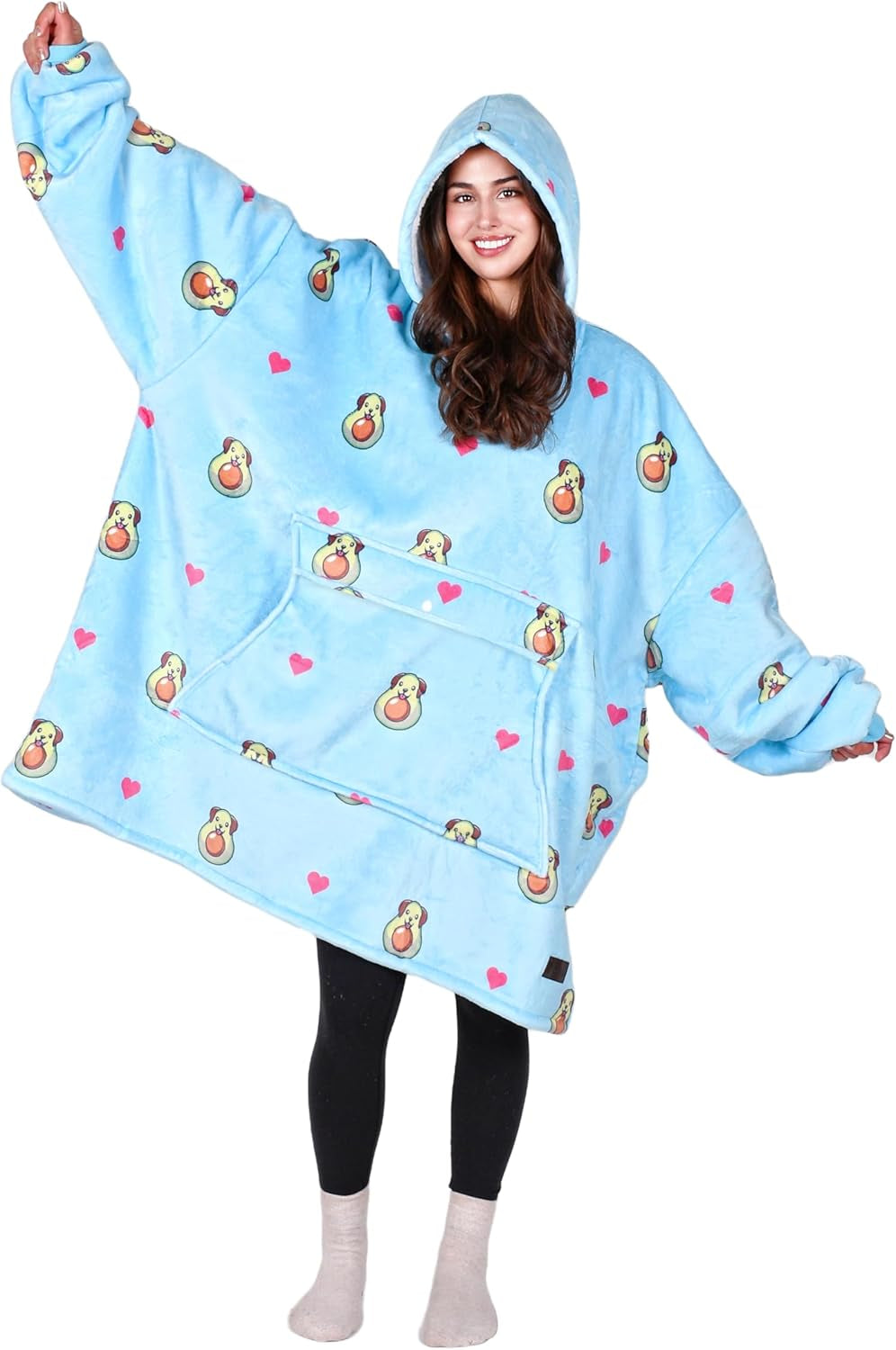 Cozy Up with Tirrinia Extra Long Oversized Sherpa Hoodie Blanket - Perfect Christmas Gift for Men, Women, and Teens in Grey!