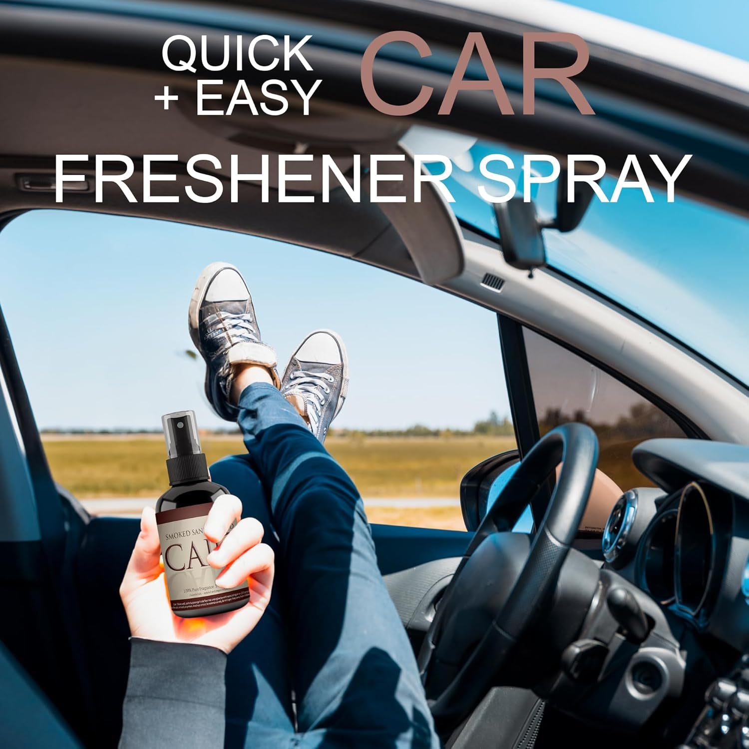 Care Scents Luxury Car Freshener, Long-Lasting Car Scent Spray, 2-Pack Car Scents Air Freshener, Car Fragrance to Freshen up Car, Smoked Sandalwood, 4 Fl Oz