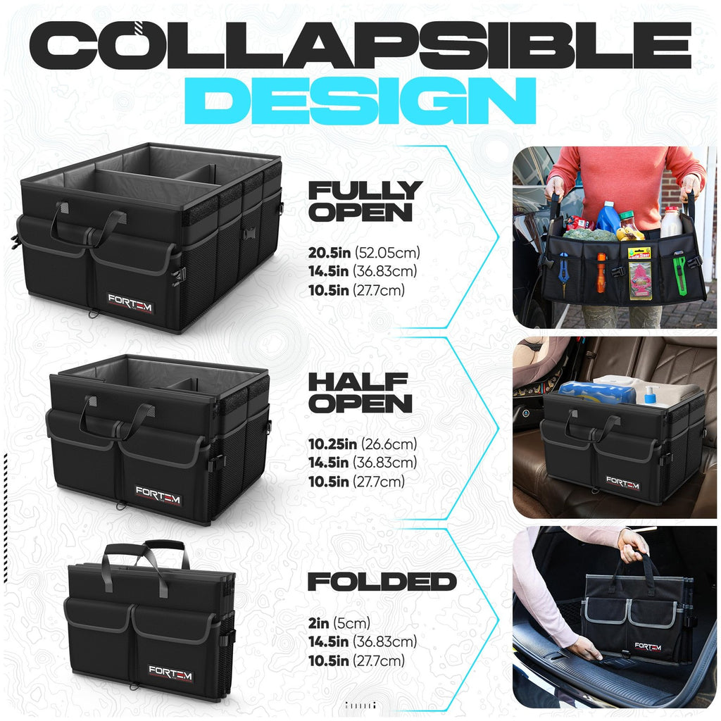 Fortem Collapsible Car Trunk Organizer and Storage Solution