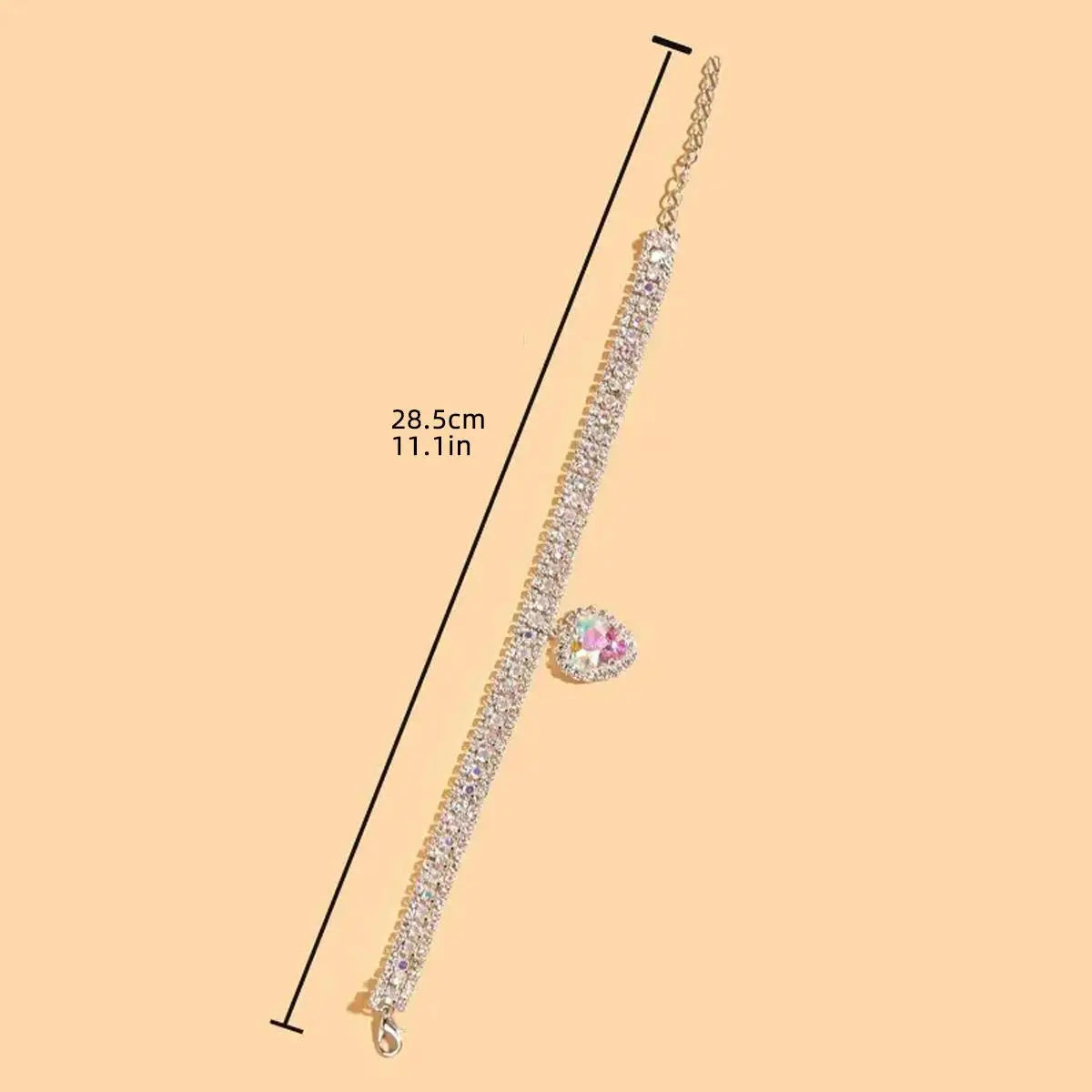 Heart-Shaped Artificial Diamond Pet Collar - Elegant Accessory for Cats and Dogs