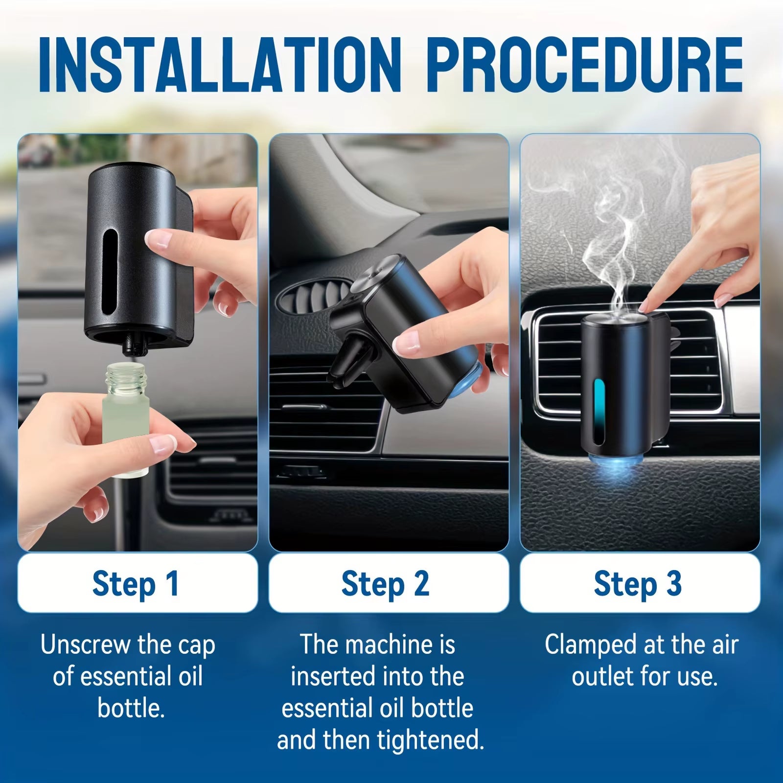 Car Aroma Diffuser Smart Car Air Fresheners Electric Vent Aromatherapy Diffuser Automatic Deodorizer Auto Interior Accessories