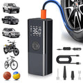 AOMBOO Tire Inflator Portable Air Compressor, for Car Tires with Automatic Shutoff, 150 PSI Digital Pressure Gauge, Emergency LED Light, Cordless and Compact Automotive Pump, Black