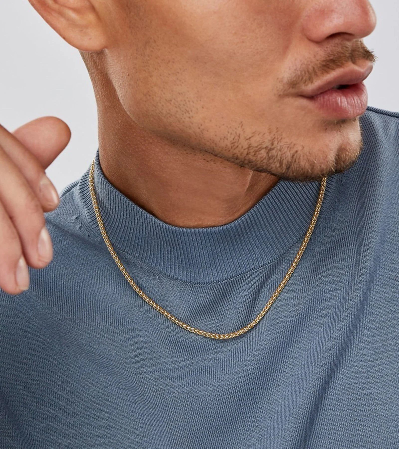Jewelry Atelier Gold Chain Necklace Collection - 14K Solid Yellow Gold Filled round Wheat/Palm Chain Necklaces for Women and Men with Different Sizes (2.5Mm, or 3.2Mm)
