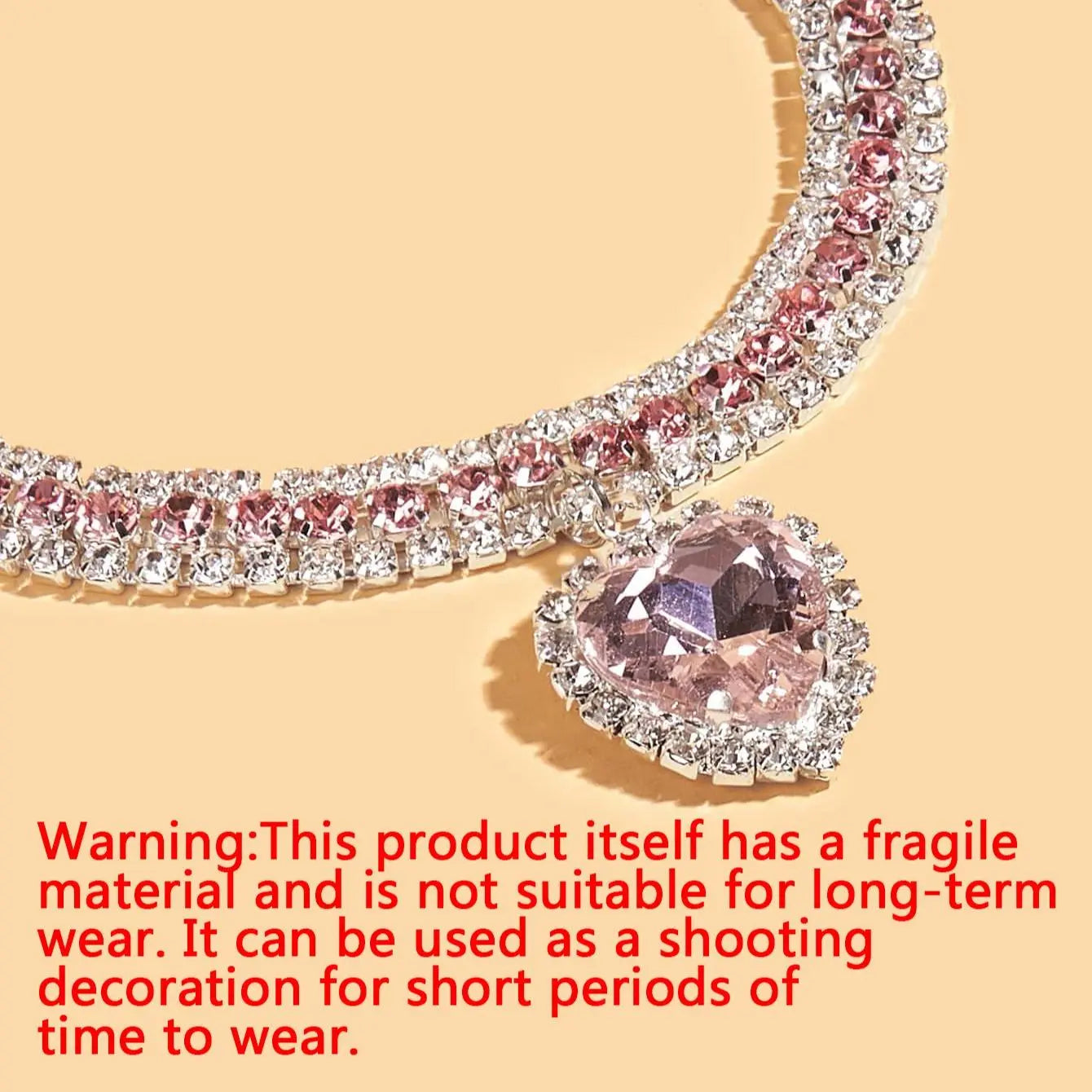 Heart-Shaped Artificial Diamond Pet Collar - Elegant Accessory for Cats and Dogs