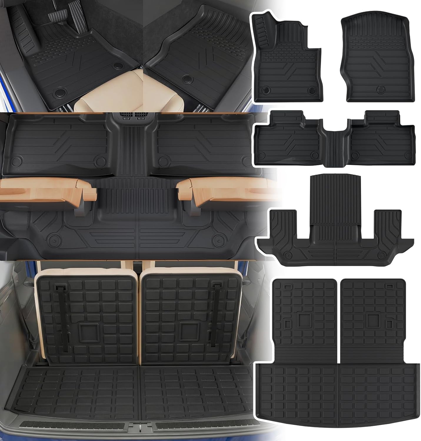 All-Weather Floor Mats & Cargo Liner for 2020-2026 Ford Explorer 6-Seater - Includes Upgraded Trunk Mat & Backrest Mat - Perfect 2025 Explorer Accessories