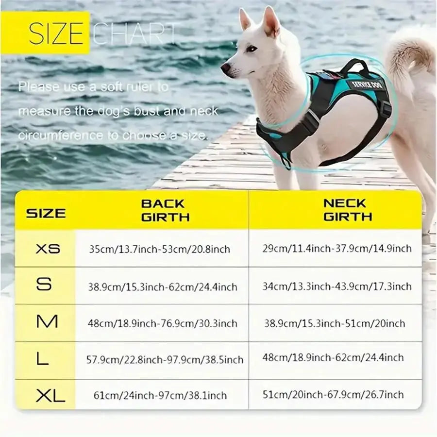 Adjustable Reflective Dog Harness for Training and Walking - Suitable for Dogs and Cats