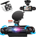 4 Channel Dash Cam 360° View 5G Wifi & APP Control, GEMEK 2K Front and Rear Inside, Left Right Dash Camera for Cars Free 64GB TF Card, G-Sensor, Night Vision, 24H Parking Mode Keyboard Wrist Rest Pad