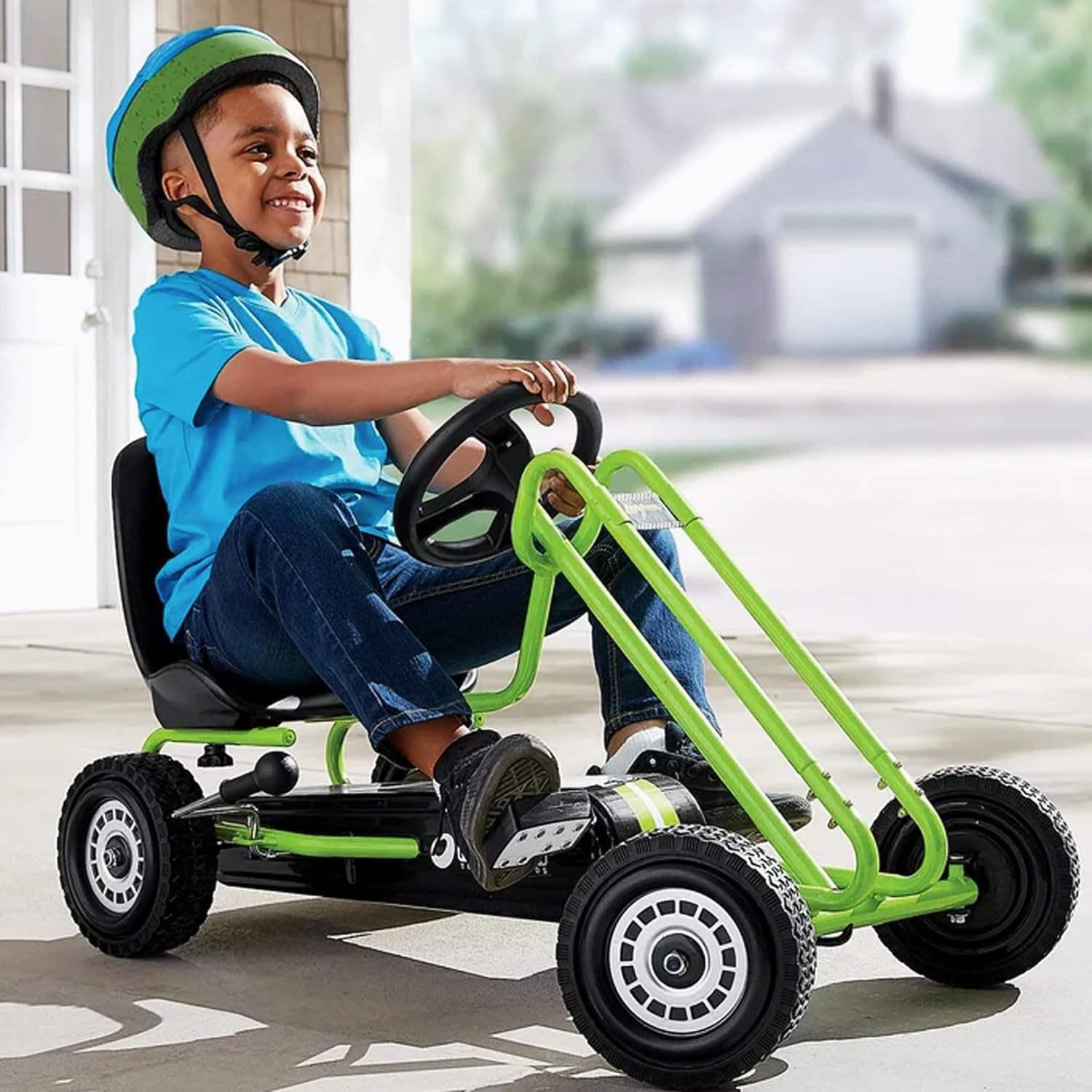 Hauck Kids Pedal Go Kart - Fun 4-Wheel Bike Cart for Ages 4-8 in Vibrant Green - Perfect Outdoor Adventure for Boys and Girls!