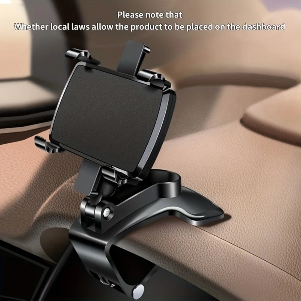 Universal Multi-Function Car Mobile Phone Holder - 360 Degree Rotatable Dashboard GPS Clip Accessories