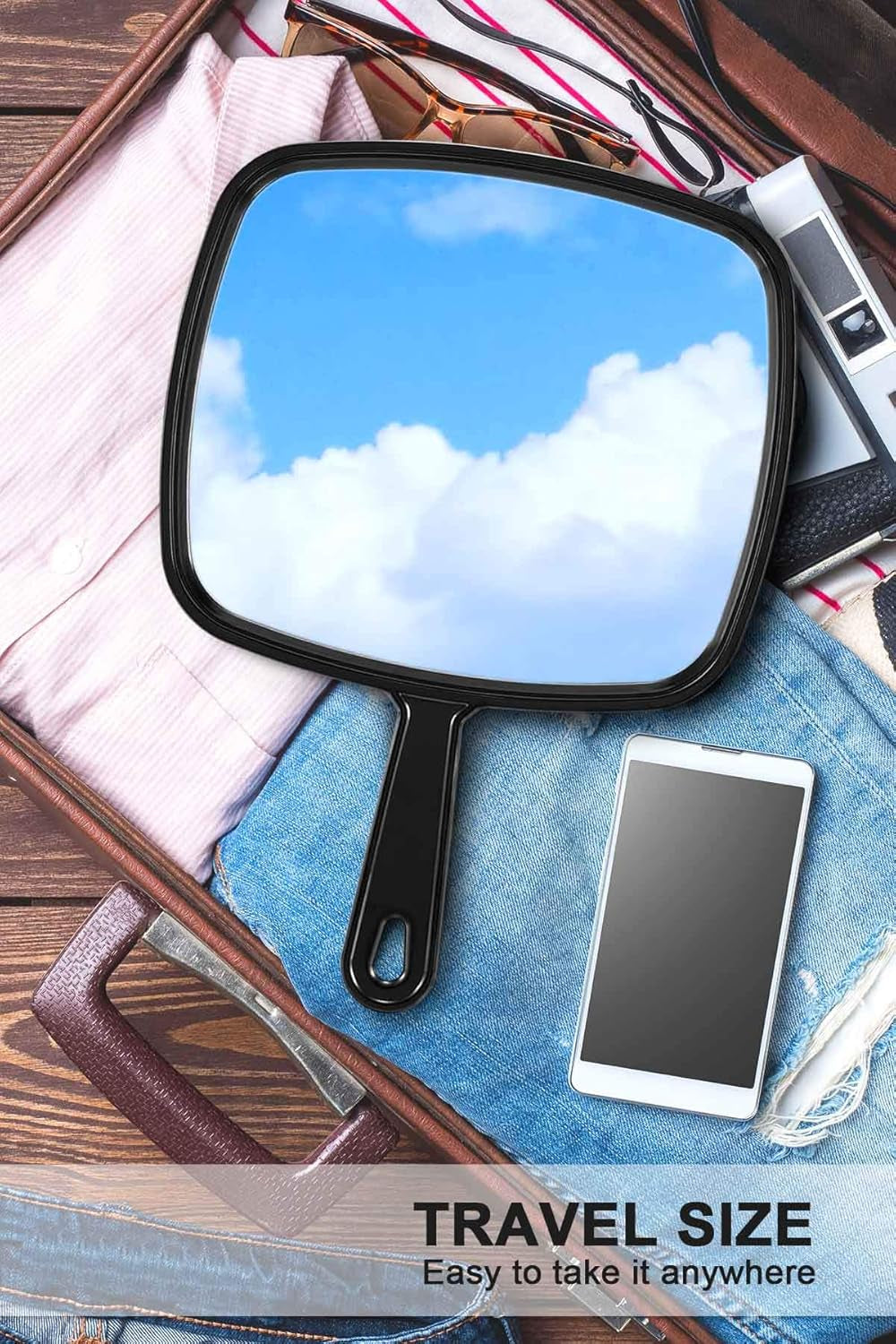 Extra Large Handheld Barber Mirrors - Set of 3 Professional Salon Mirrors with Comfortable Handle