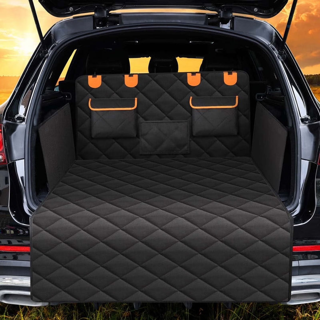 SUV Cargo Liner for Dogs, Non-Slip Water Resistant Pet Trunk Mat with Side Flaps Protector, Dog Backseat Cover for SUV Van (45" W X 76" L)