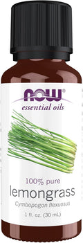 NOW Essential Oils, Lemongrass Oil, Uplifting Aromatherapy Scent, Steam Distilled, 100% Pure, Vegan, Child Resistant Cap, 4-Ounce
