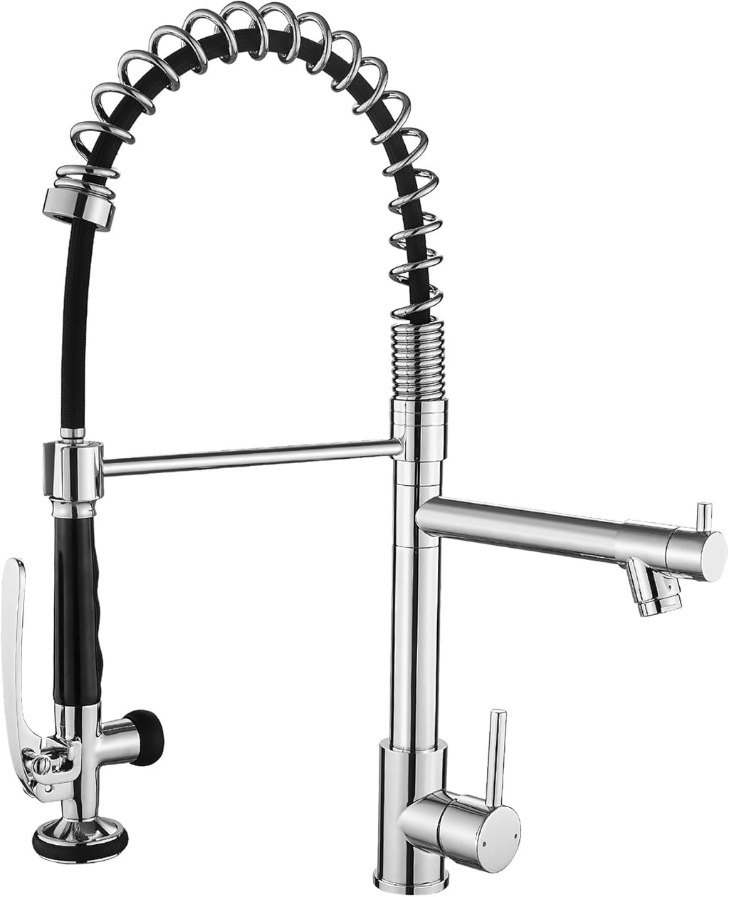 Fapully Commercial Chrome Kitchen Faucet with Pull-Down Sprayer - Stylish & Functional Design