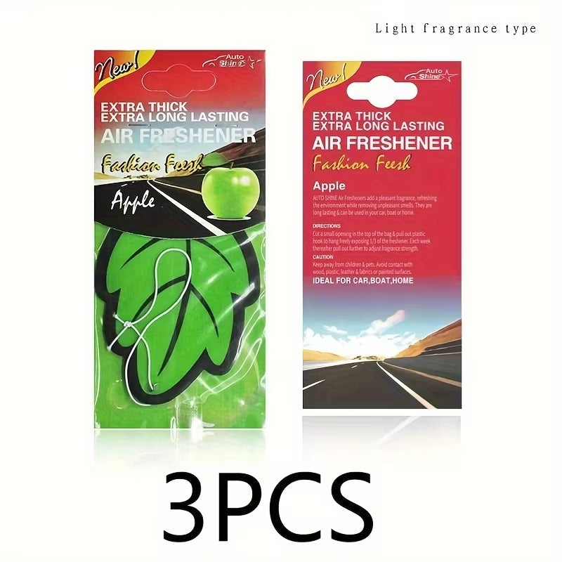 Natural Scented Tea Paper Car Air Freshener - Vanilla Perfume Hanging Leaf Shape Interior Accessory (3-60 Pieces)