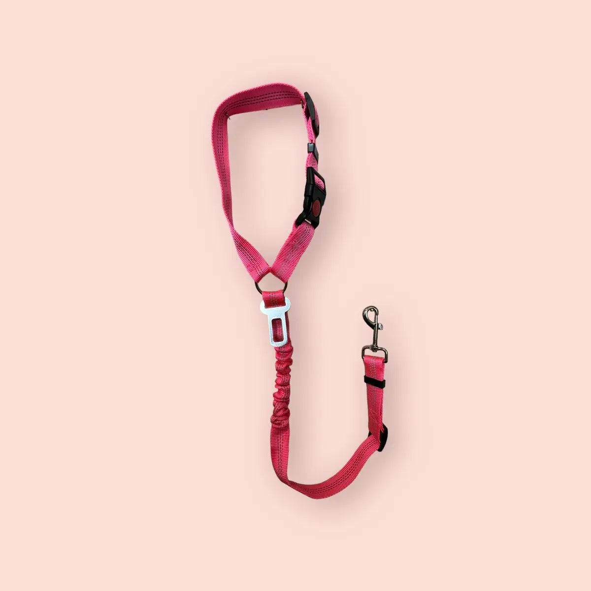 2-Pack Adjustable Dog Seat Belt Headrest Clip with 3-in-1 Harness Buckle and Leash - Reflective Car Harness Pet Supplies