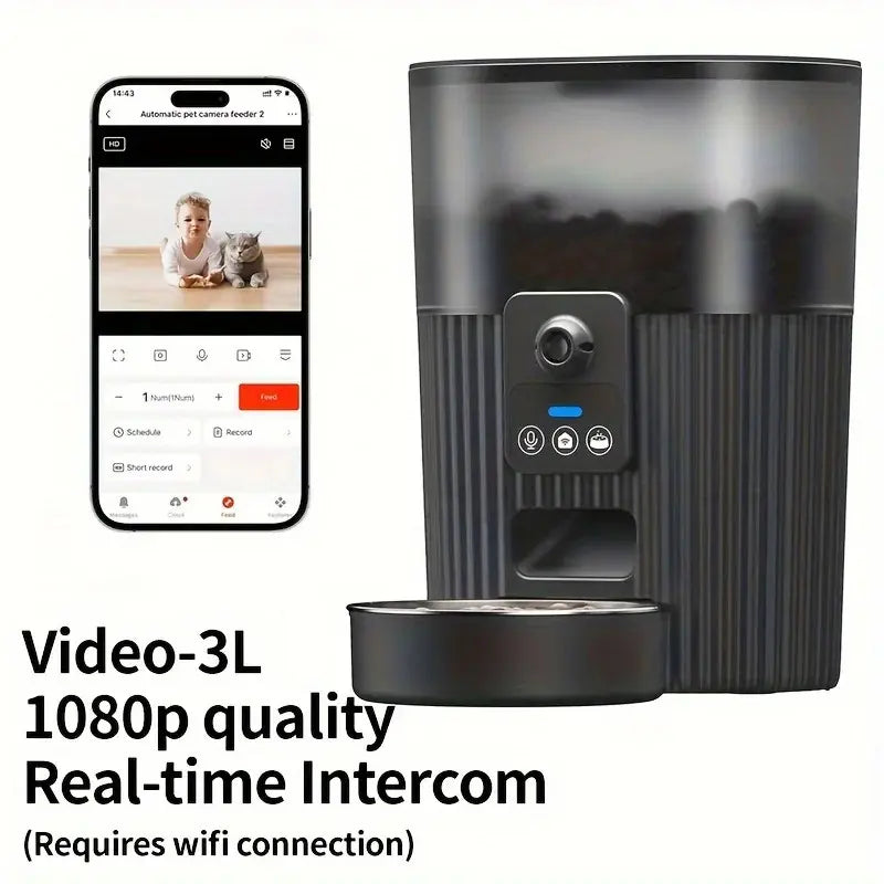 Automatic Pet Feeder with WiFi Remote Control for Cats and Dogs