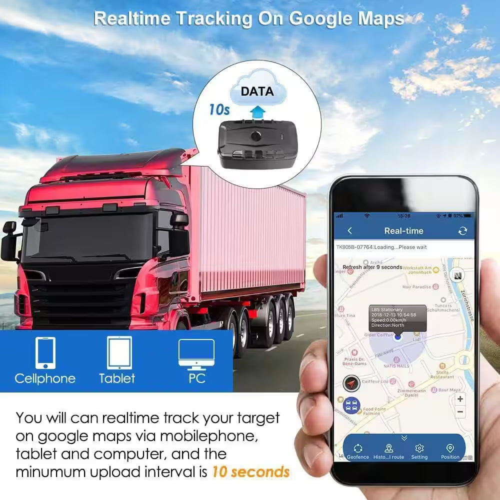 20000Mah Car GPS Tracker Device Real-Time Precise Location Tracking Magnetic Waterproof Multiple Alarm App