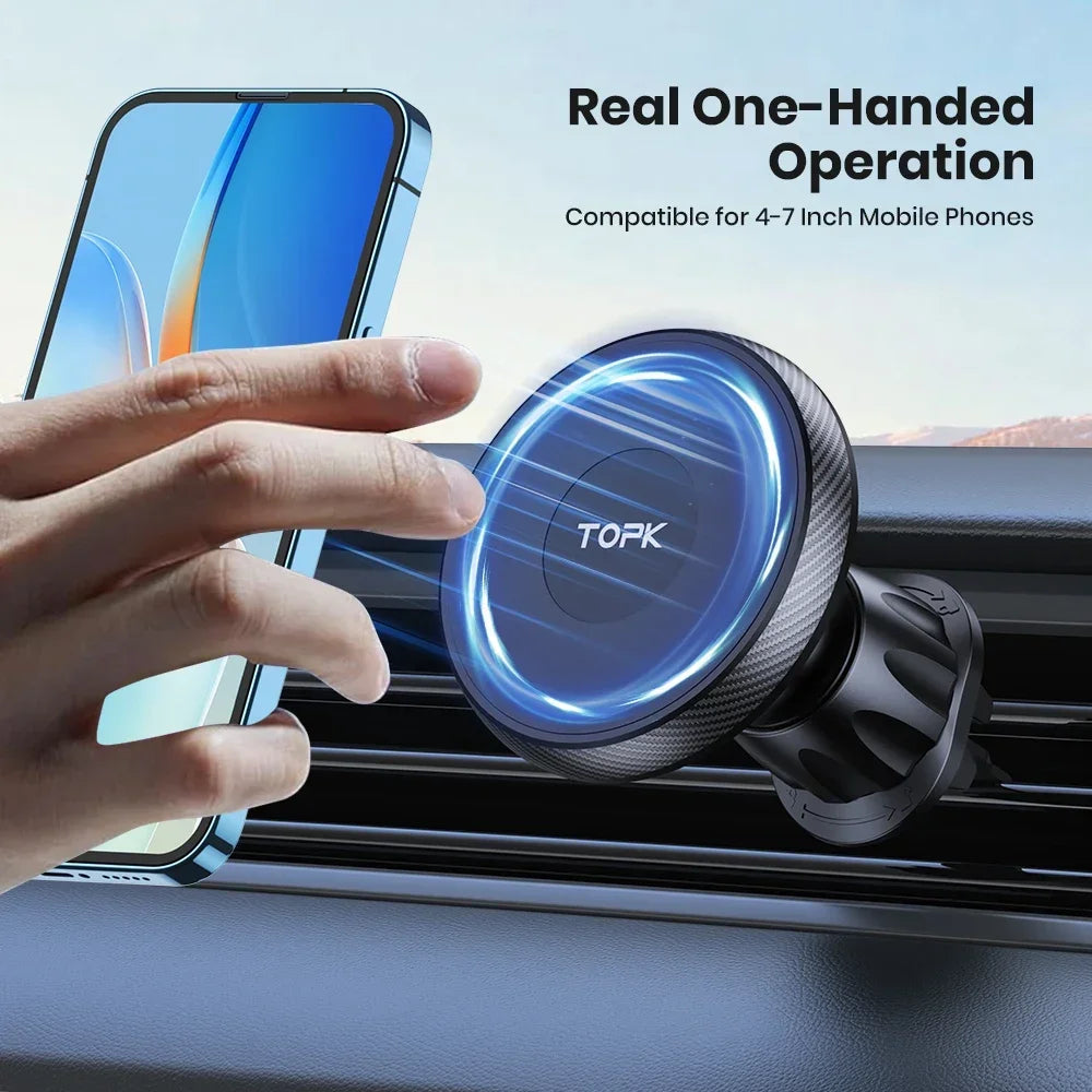 TOPK MagSafe Magnetic Car Phone Holder - Air Vent Mount with Superior Magnet for All iPhone Models