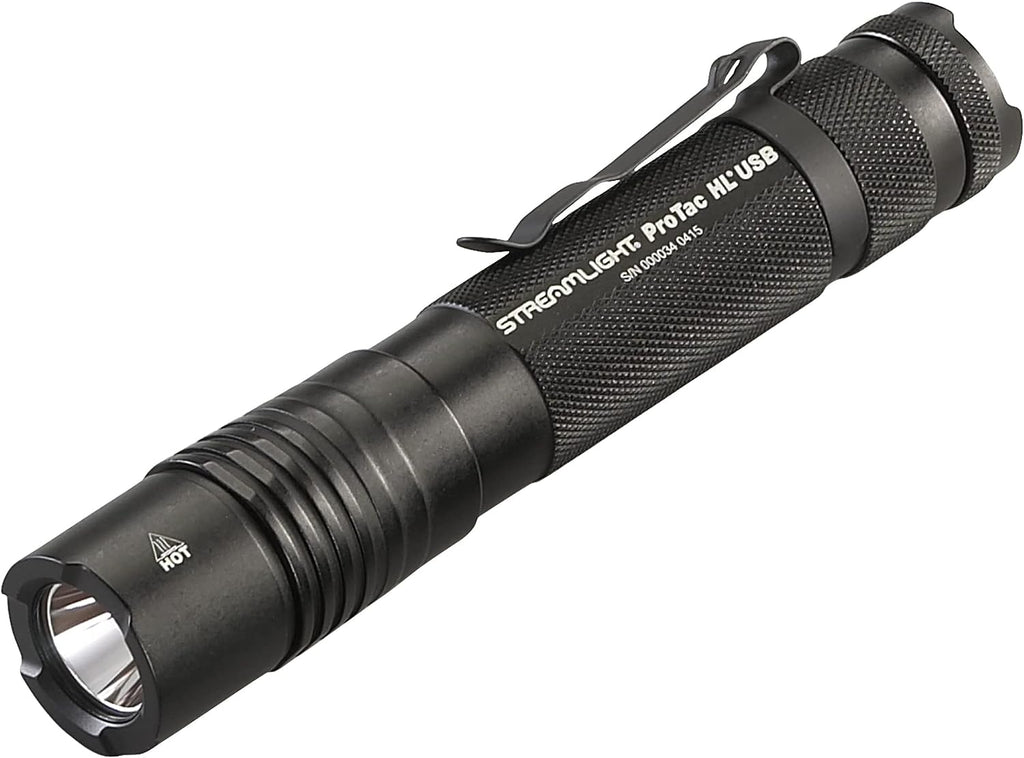 Streamlight Protac HL USB 1000-Lumen Tactical Flashlight - Rechargeable, Multi-Fuel, Includes USB Cable & Holster - Black
