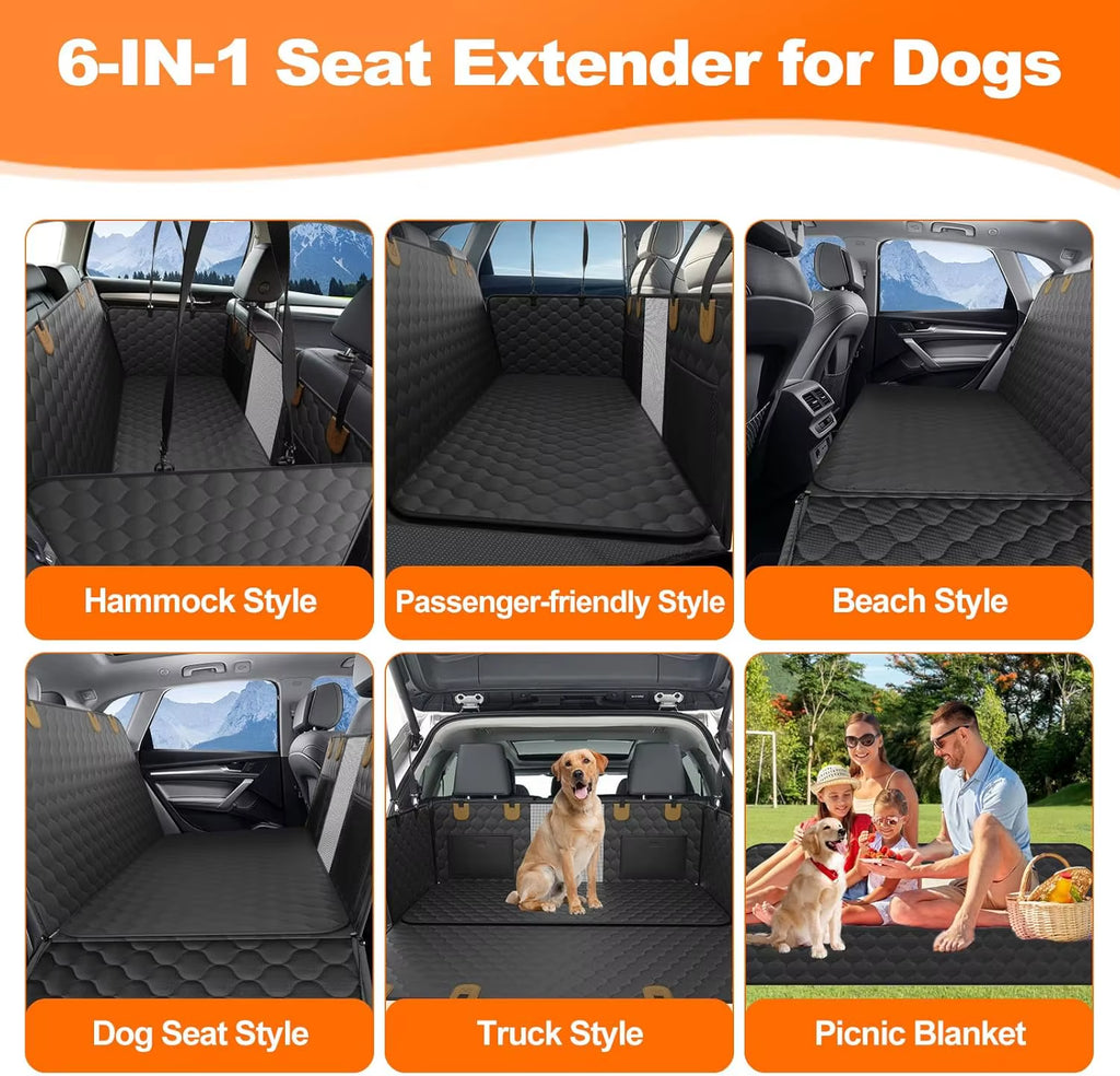 Ultimate Waterproof Dog Car Seat Protector & Travel Hammock - Foldable Pet Travel Accessories for Safe and Comfortable Rides