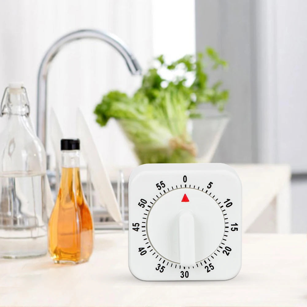 Cooking Tools Countdown Alarm Reminder Kitchen Tools 60 Minutes Kitchen Timer White Square Mechanical Timer