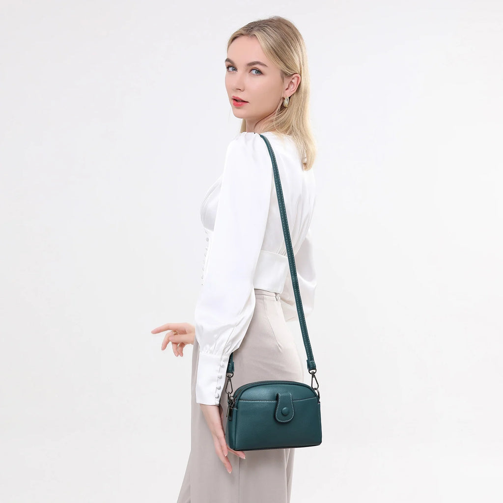 Womens Small Crossbody Bag Shoulder Hand Bags Leather Crossbody Purse for Women Lightweight Adjustable Strap Blue