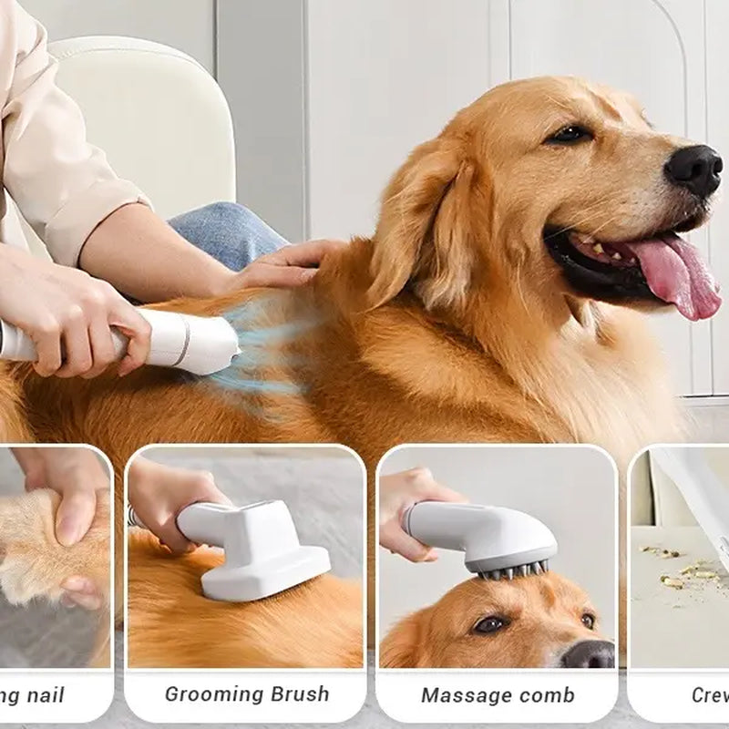 Bunfly Pet Grooming Vacuum Kit for Shedding Hair - Quiet and Efficient Grooming Tools for Cats and Dogs
