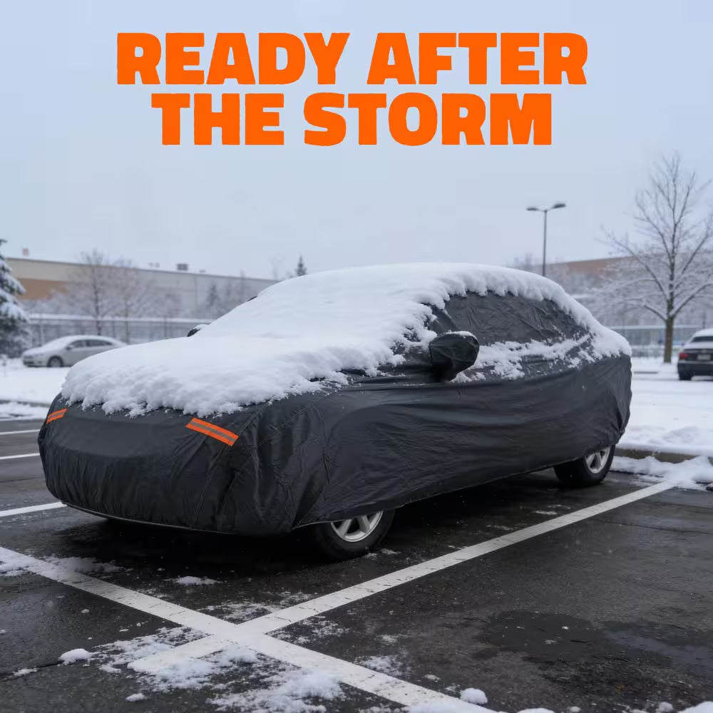 190 In. X 75 In. X 47 In. Extra Thick PVC Cotton Lined Heavy-Duty Sedan Car Cover