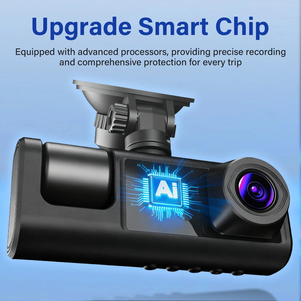 Dash Cam Front and Rear, 3 Channel Dash Cam, 1080P Dash Camera for Cars, Built-In Wi-Fi, Night Vision, Loop Recording