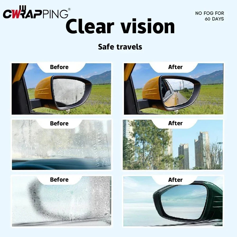 Windshield Anti-Fog Spray Cleaner and Membrane Coating for Automotive Glass and Mirrors
