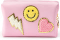 Lietoi Preppy Pink Waterproof Toiletry Bag - Stylish Portable Makeup Organizer for Women & Girls, Perfect Gift!
